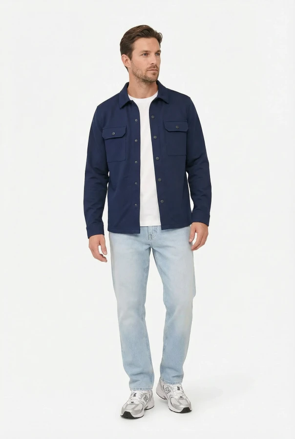 Afbeelding van ASPECT MOS10213 Navy - Heren Overshirt -  Solution